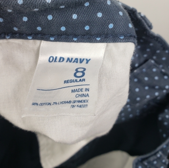 Old Navy Skinny Blue Rock Star polka‎ dots Sz 8 - Picture 3 of 4